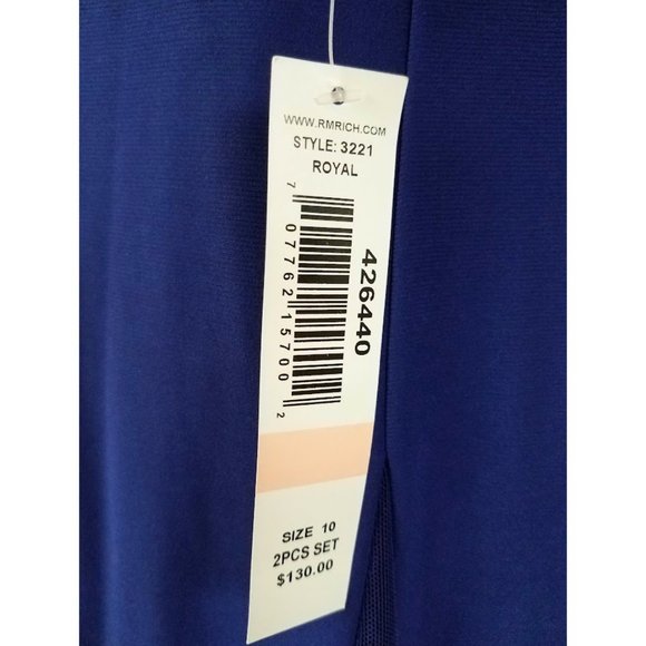 R & M RICHARDS Royal Blue Sleeveless Dress & Jacket 2 PC Set - Women's 10 - Picture 5 of 8